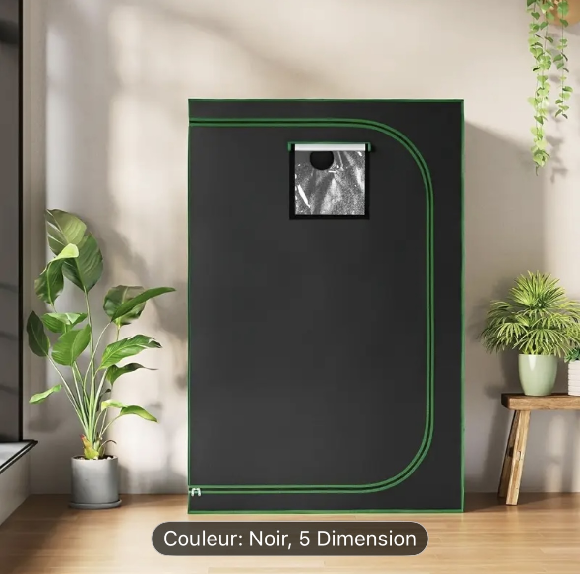 Serre connectée LVLIA 1 m² avec éclairage horticole en fonctionnement